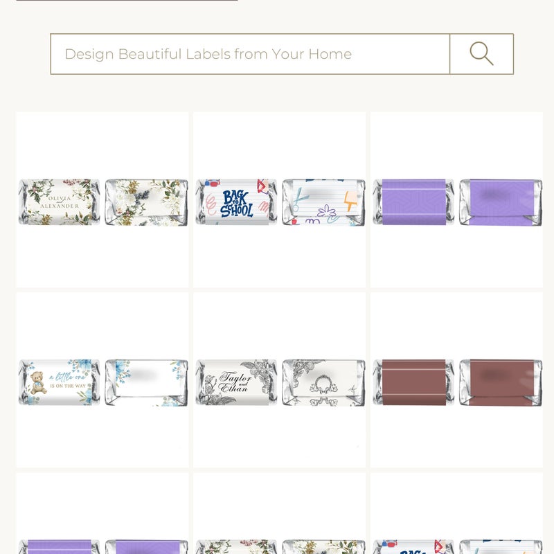 Dashleigh 180 Printable Mini Candy Bar Labels - Custom Stickers 2.5x1.563 inches for Inkjet & Laser - Wrappers for Chocolate Miniatures, Wedding & Party Favors - Image 3